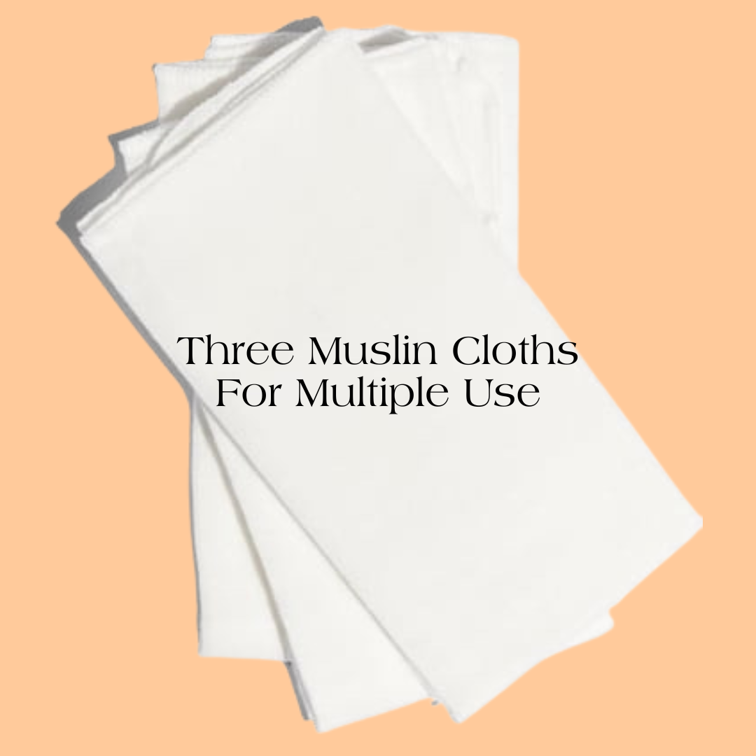 3 muslin face cloths