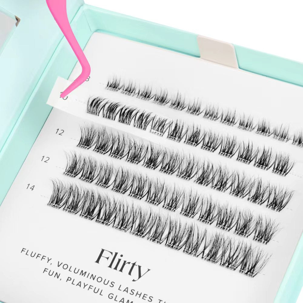 Set of false eyelashes on a branded card with 'Flirty' branding.