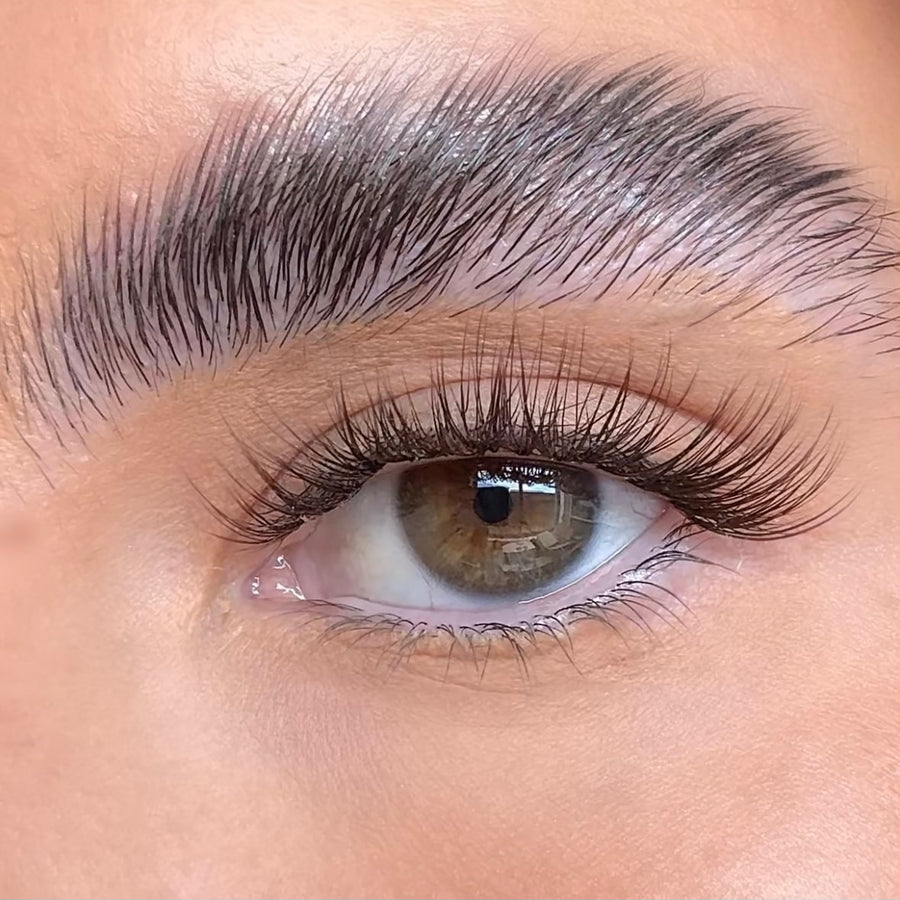 Close up of Natural lashes in brown